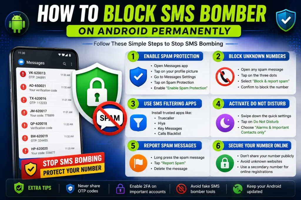 How to Block SMS Bomber on Android Permanently